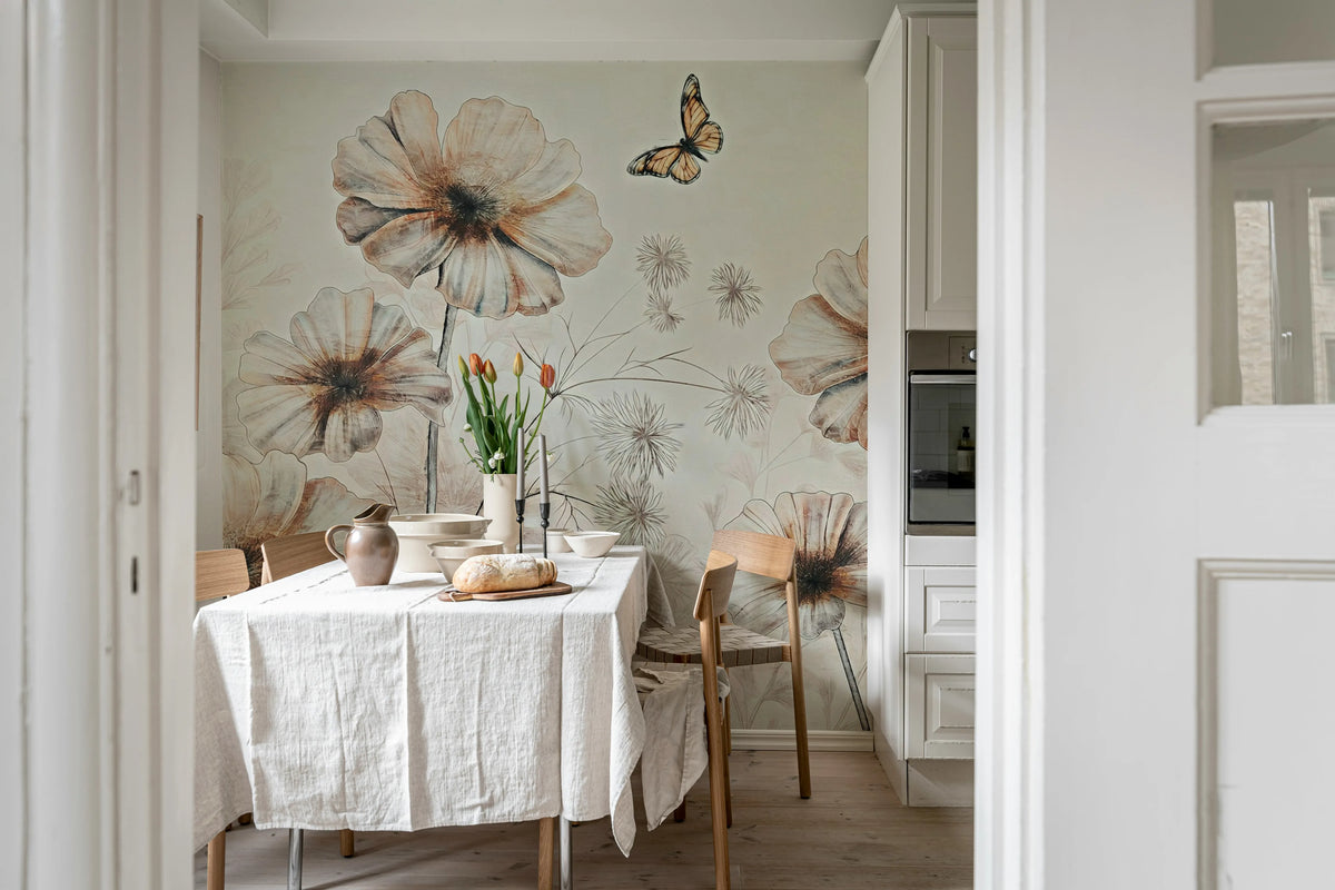 Giant Flowers, Pink Mural Wallpaper - room preview 02