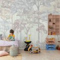 Pastel Forest, Pink Mural Wallpaper - room preview 02