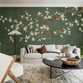 Serene Branches, Green Mural Wallpaper - room preview 02