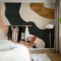 Abstract Flow, Beige Mural Wallpaper - room preview 02