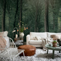 Whispering Woods, Dark Green Mural Wallpaper - room preview 02