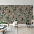 Octopus, Pink Mural Wallpaper - room preview 02
