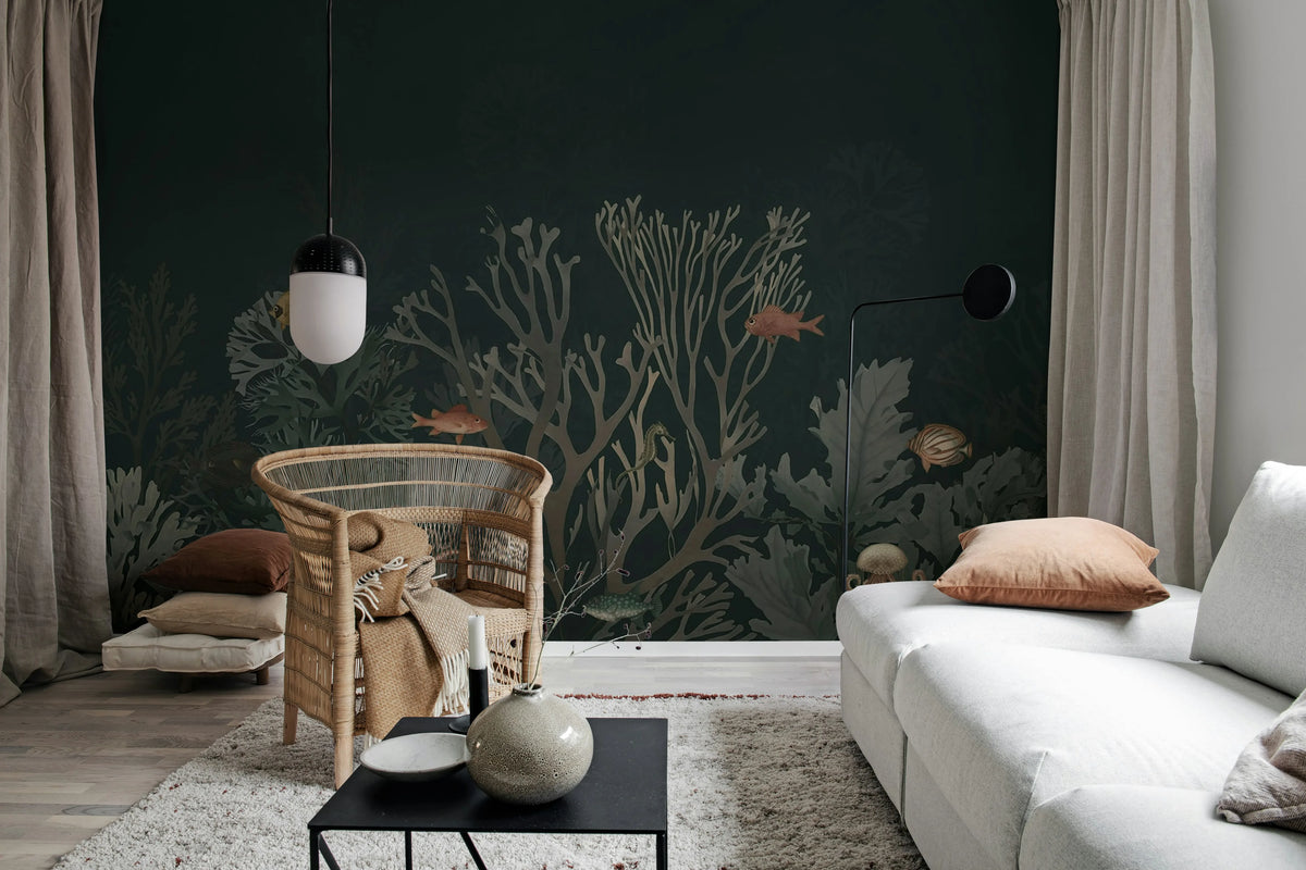 Coral World, Night Mural Wallpaper - room preview 02