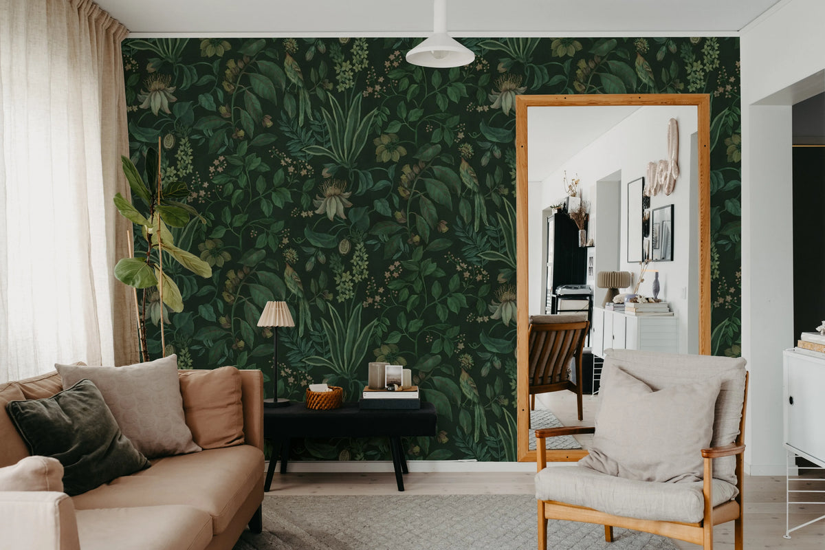 Tropical Harmony, Dark Mural Wallpaper - room preview 02