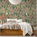 Tropical Harmony, Pink Mural Wallpaper - room preview 02