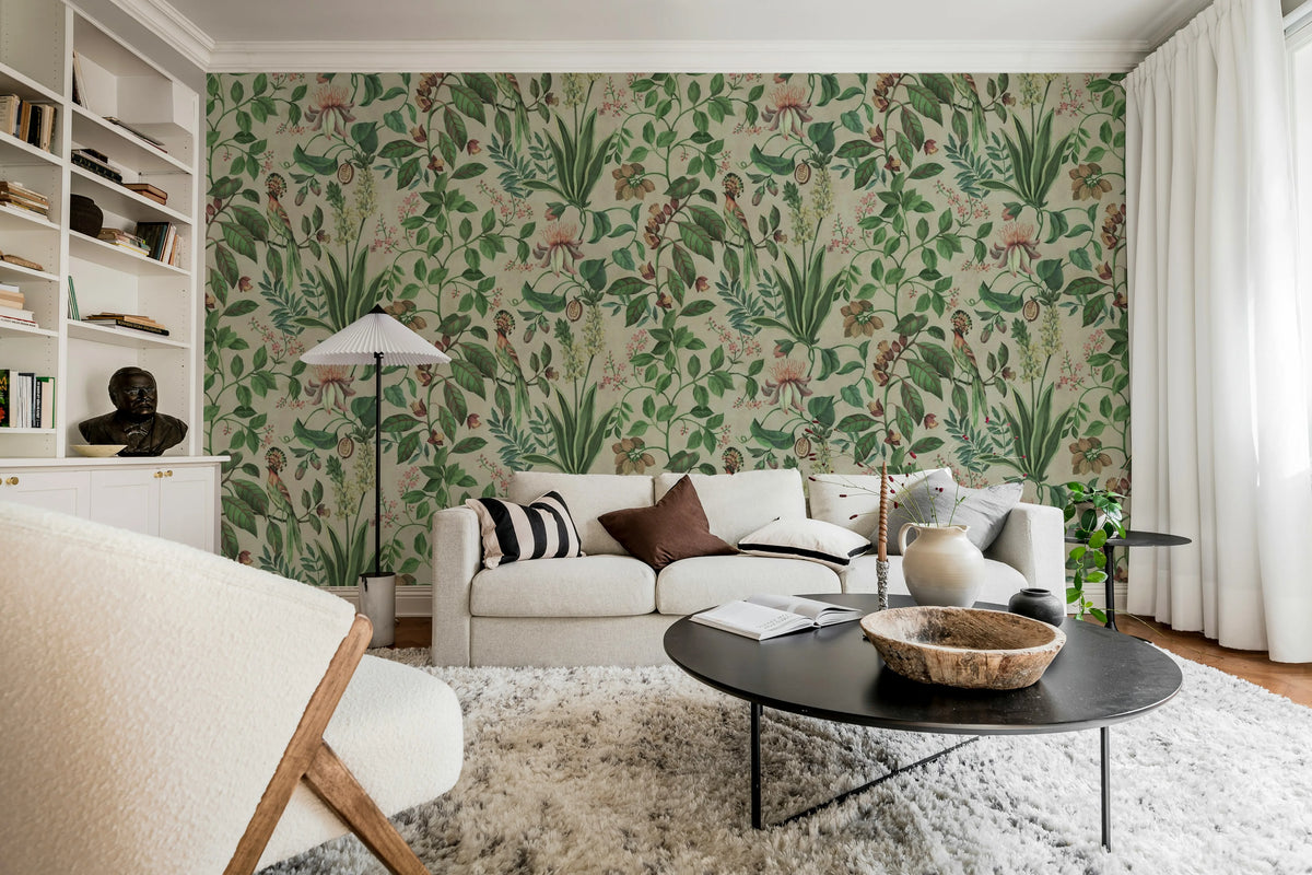Tropical Harmony, Green Mural Wallpaper - room preview 02