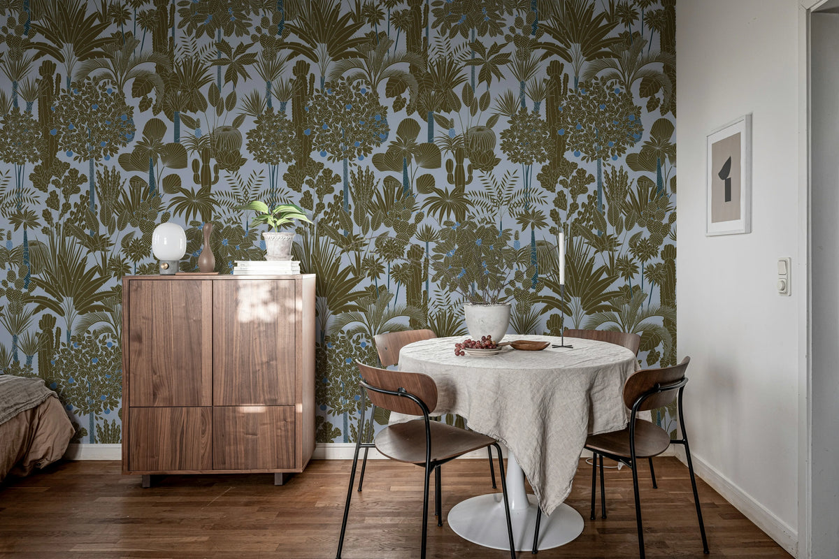 Wild Tropics, Light Blue Mural Wallpaper - room preview 02