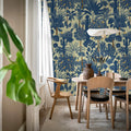 Wild Tropics, Blue Mural Wallpaper - room preview 02