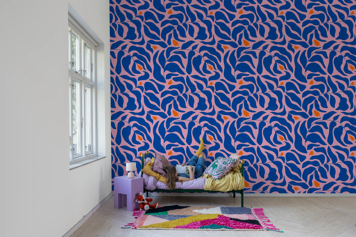 Twilight Garden, Pink Mural Wallpaper - room preview 02