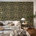 Floral Opulence, Black Mural Wallpaper - room preview 02