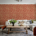 Floral Opulence, Red Mural Wallpaper - room preview 02