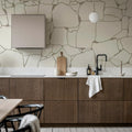 Rustic Grid, Warm White Mural Wallpaper - room preview 02