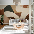 Abstract Curves, Brown Mural Wallpaper - room preview 02