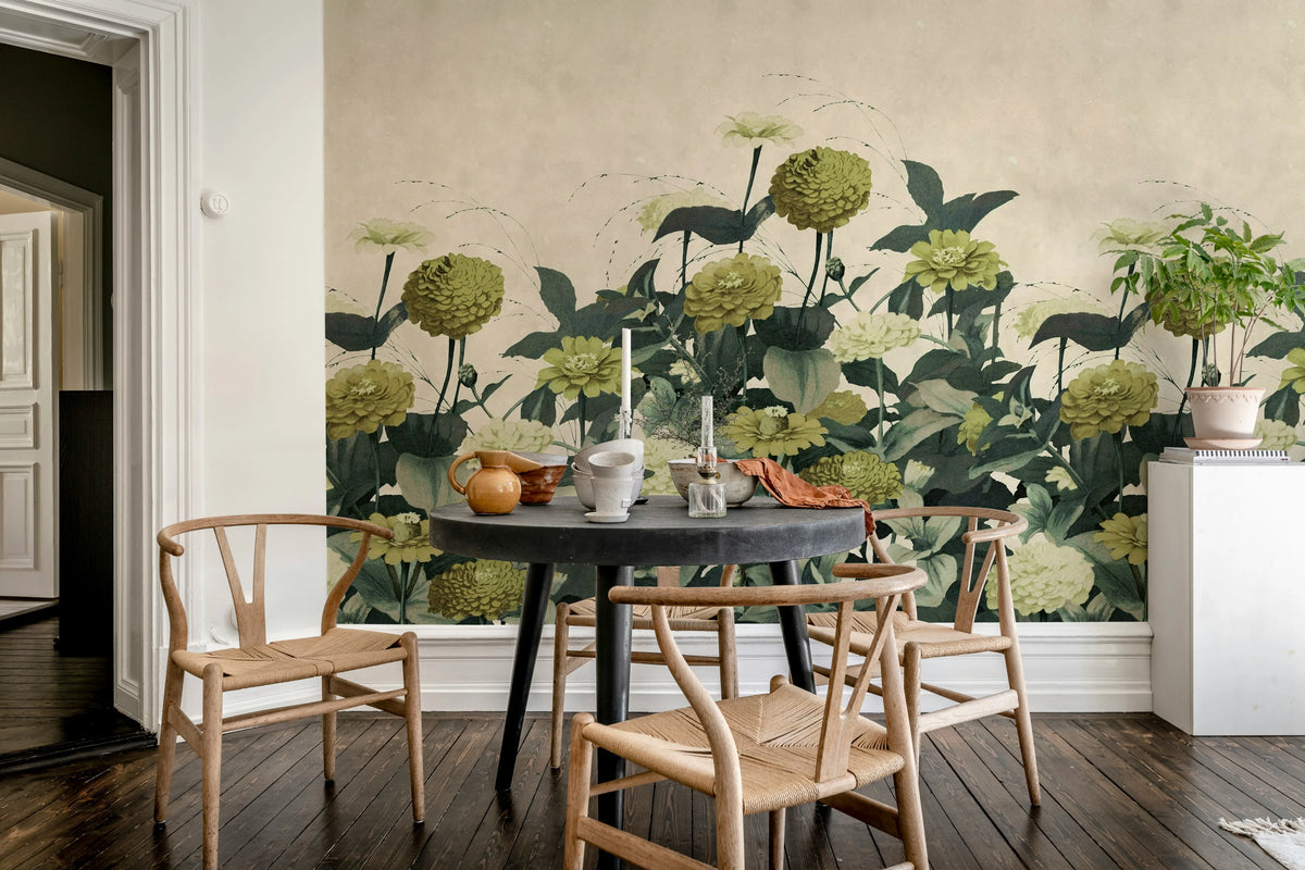 Vintage Meadow, Yellow Mural Wallpaper - room preview 02