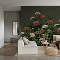 Vintage Meadow, Dark Mural Wallpaper - room preview 02