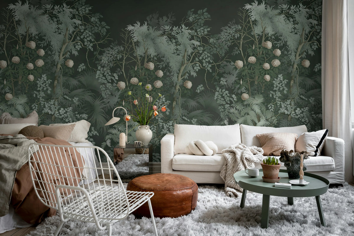 Tropical Bush, Night Mural Wallpaper - room preview 02