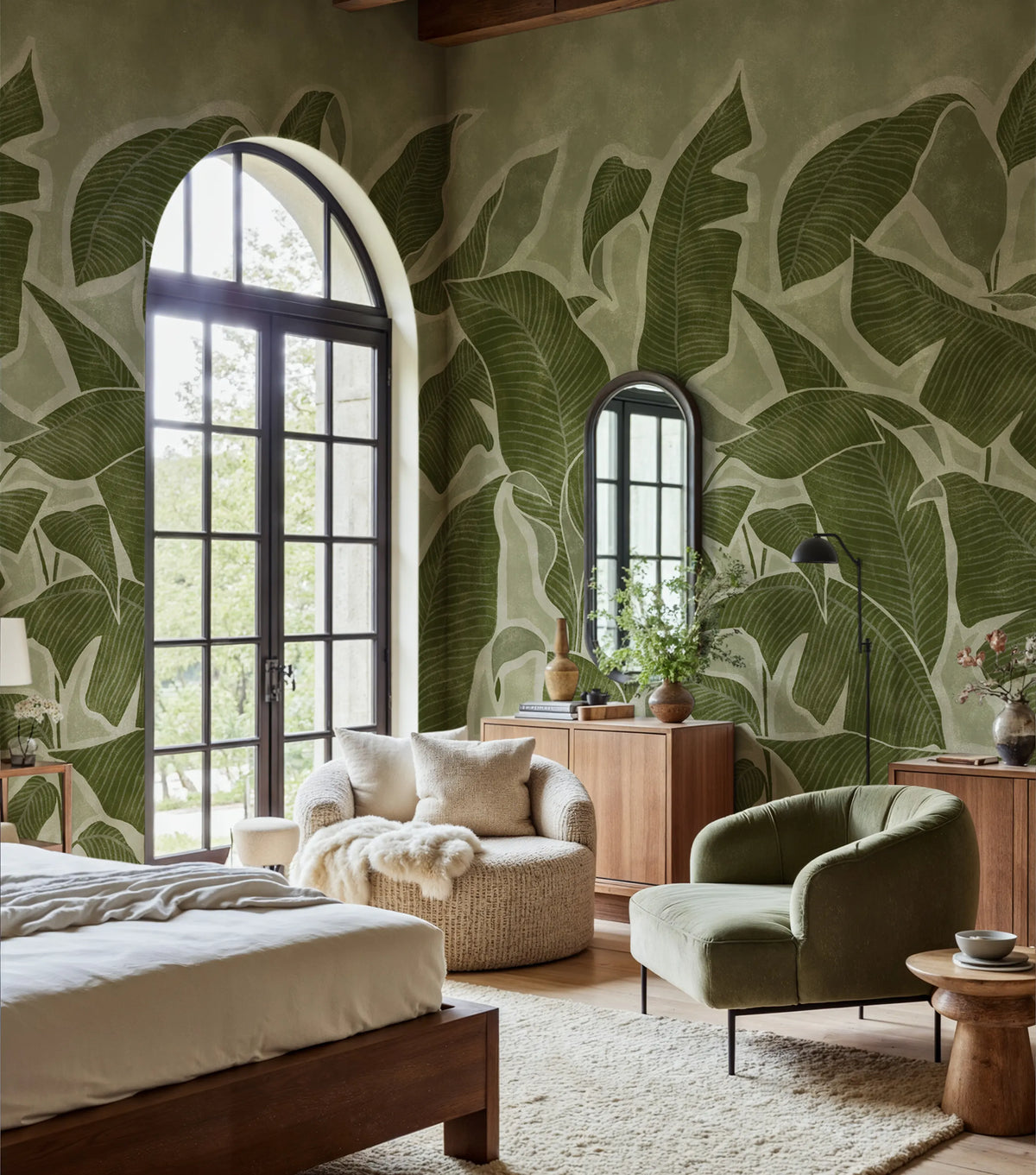 Tropical Breeze, Green Mural Wallpaper - room preview 02