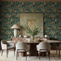 Golden Mirage, Teal Mural Wallpaper - room preview 02