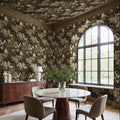 Golden Mirage, Black Mural Wallpaper - room preview 02