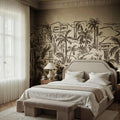 Palm Oasis, Black Mural Wallpaper - room preview 02