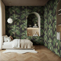 Tropical Rhythm, Black Mural Wallpaper - room preview 02