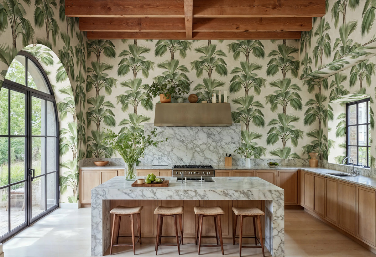 Tropical Rhythm, Beige Mural Wallpaper - room preview 02