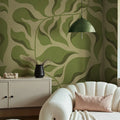Bold Botanica, Light Green Mural Wallpaper - room preview 02