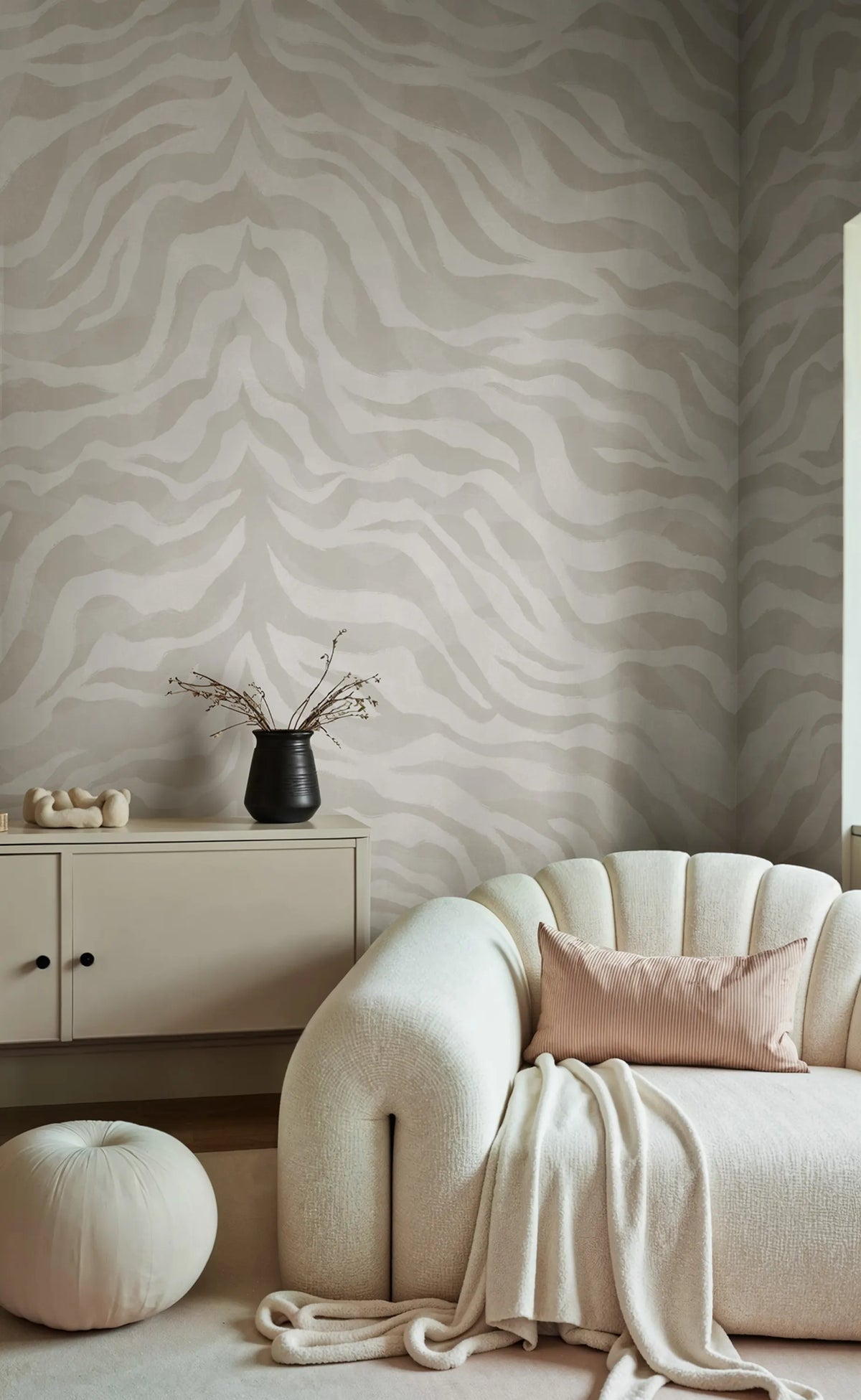 Animal Luxe, White Mural Wallpaper - room preview 02