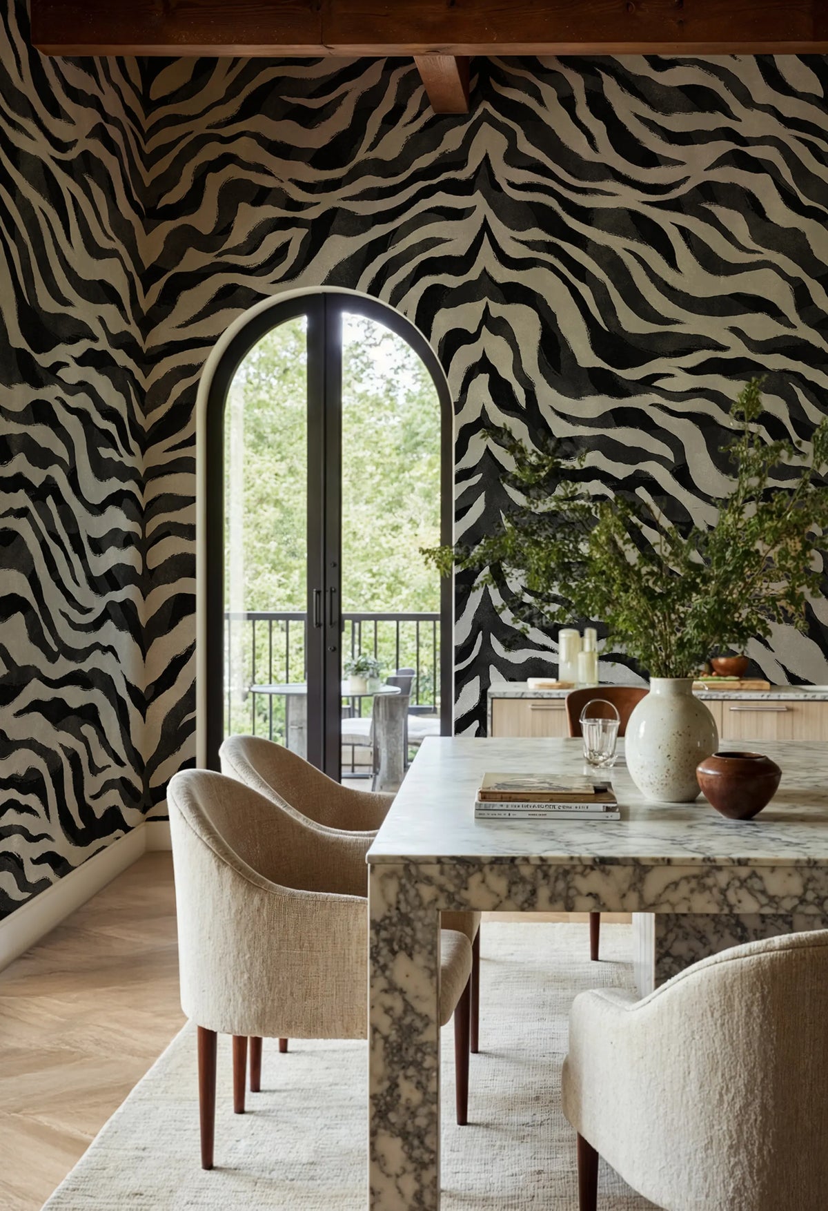 Animal Luxe, Black & White Mural Wallpaper - room preview 02