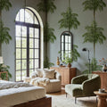 Palm Stripes, Green Mural Wallpaper - room preview 02