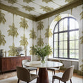 Palm Stripes, Gold Mural Wallpaper - room preview 02
