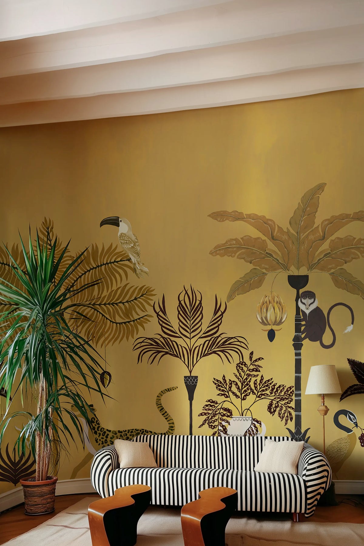 Savanna Chic, Yellow Mural Wallpaper - room preview 02