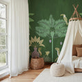 Savanna Chic, Green Mural Wallpaper - room preview 02