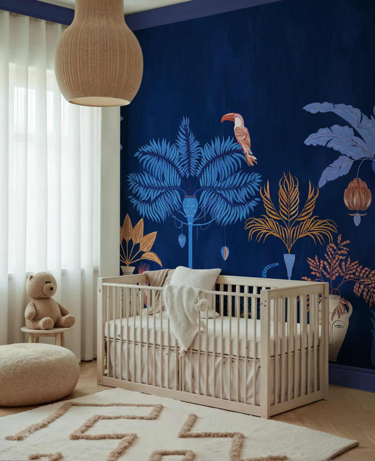 Savanna Chic, Dark Blue Mural Wallpaper - room preview 02