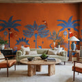 Savanna Chic, Orange Mural Wallpaper - room preview 02