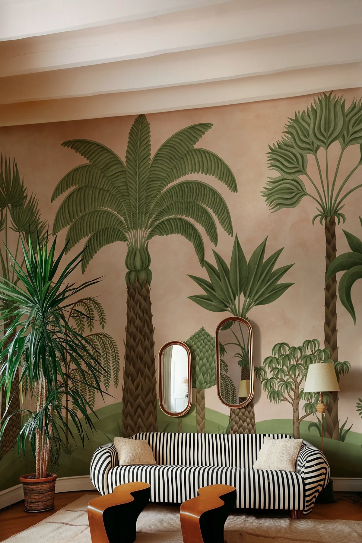 Botanical Bliss, Peach Mural Wallpaper - room preview 02