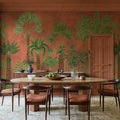 Botanical Bliss, Rust Mural Wallpaper - room preview 02