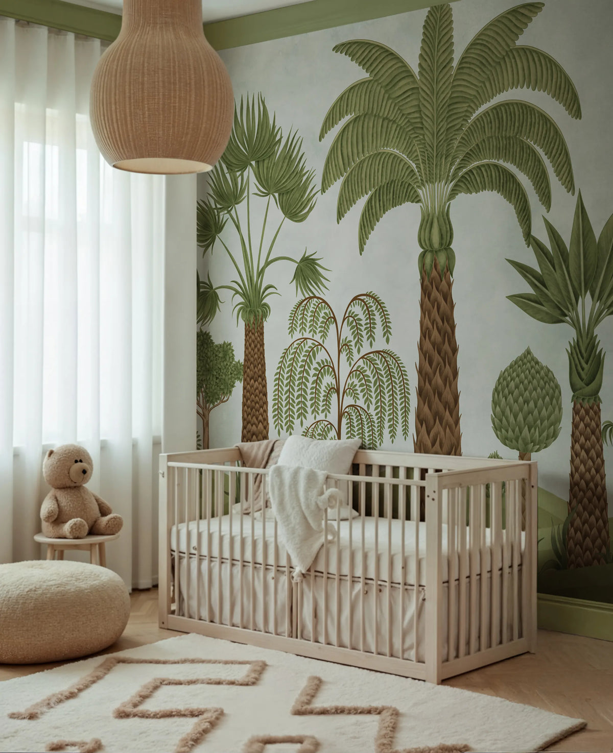 Botanical Bliss, Blue Mural Wallpaper - room preview 02