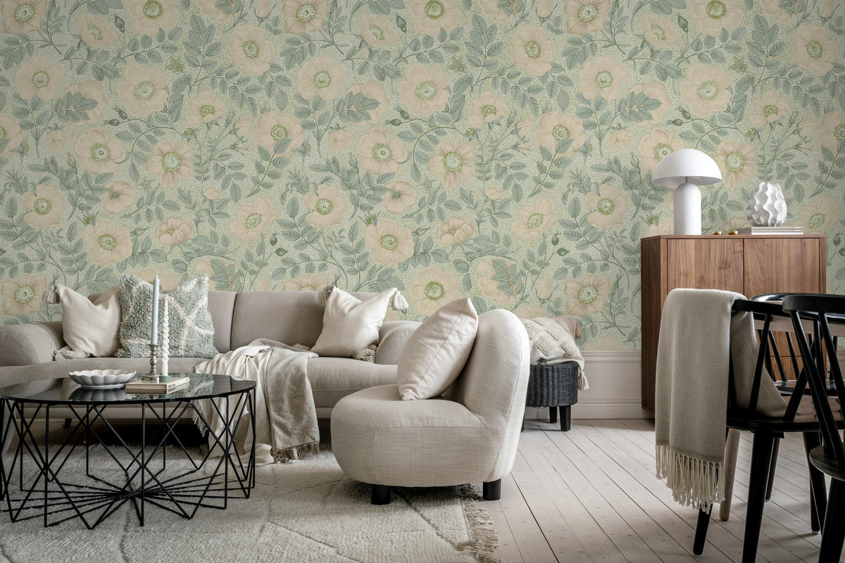Briar Bloom, Pastel Mural Wallpaper - room preview 02
