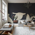 Swan Serenade, Midnight Blue Mural Wallpaper - room preview 02