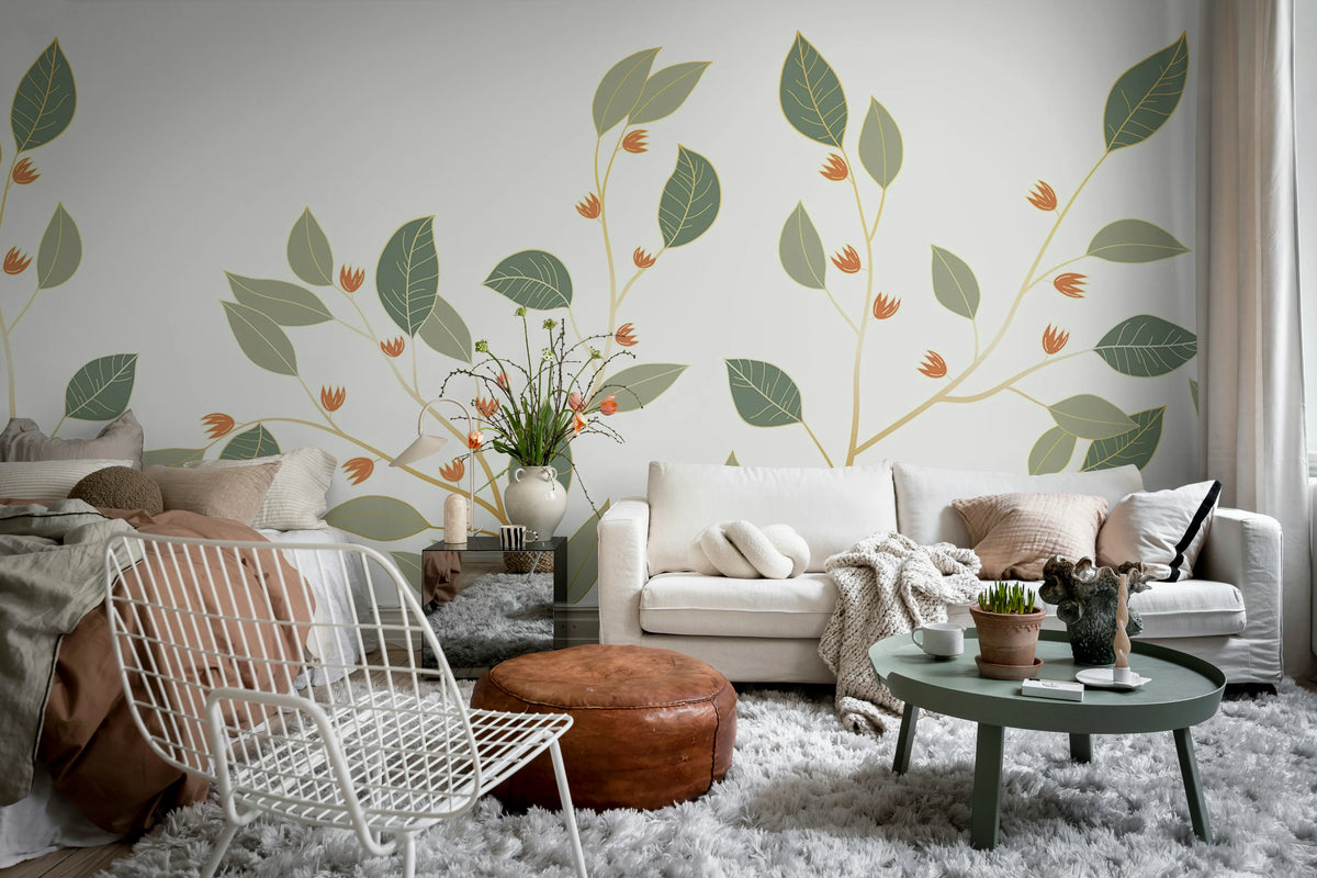 Botanic Foliage, Spring Mural Wallpaper - room preview 02