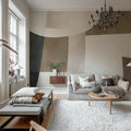 Soft Contours, Greige Mural Wallpaper - room preview 02