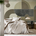 Abstract Geomtery, Greige Mural Wallpaper - room preview 02