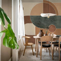 Abstract Geometry, Brown Mural Wallpaper - room preview 02