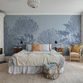 Protea Bloom, Soft Blue Mural Wallpaper - room preview 02