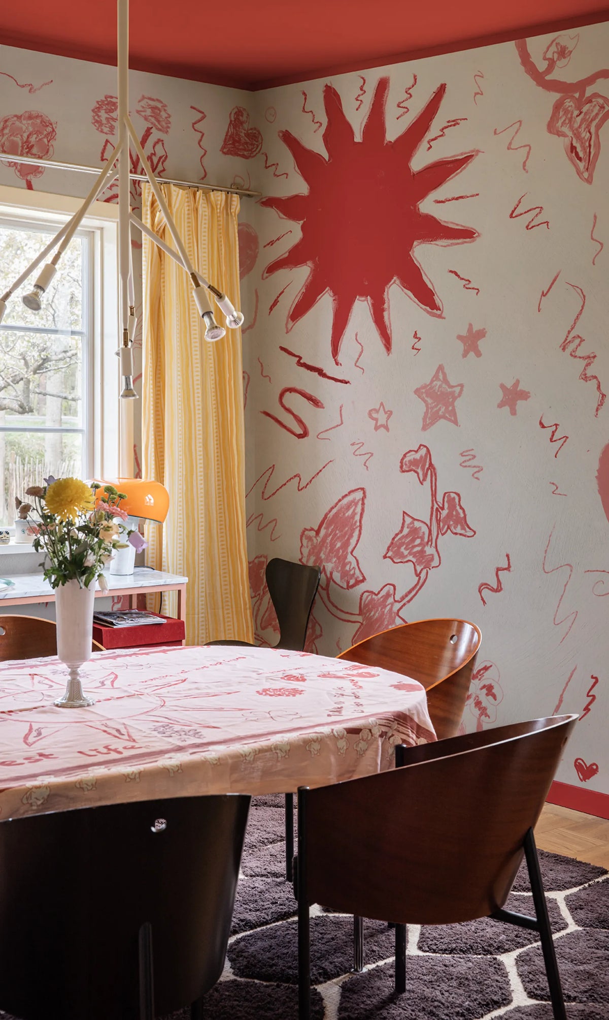 Chroma, Red Mural Wallpaper - room preview 02