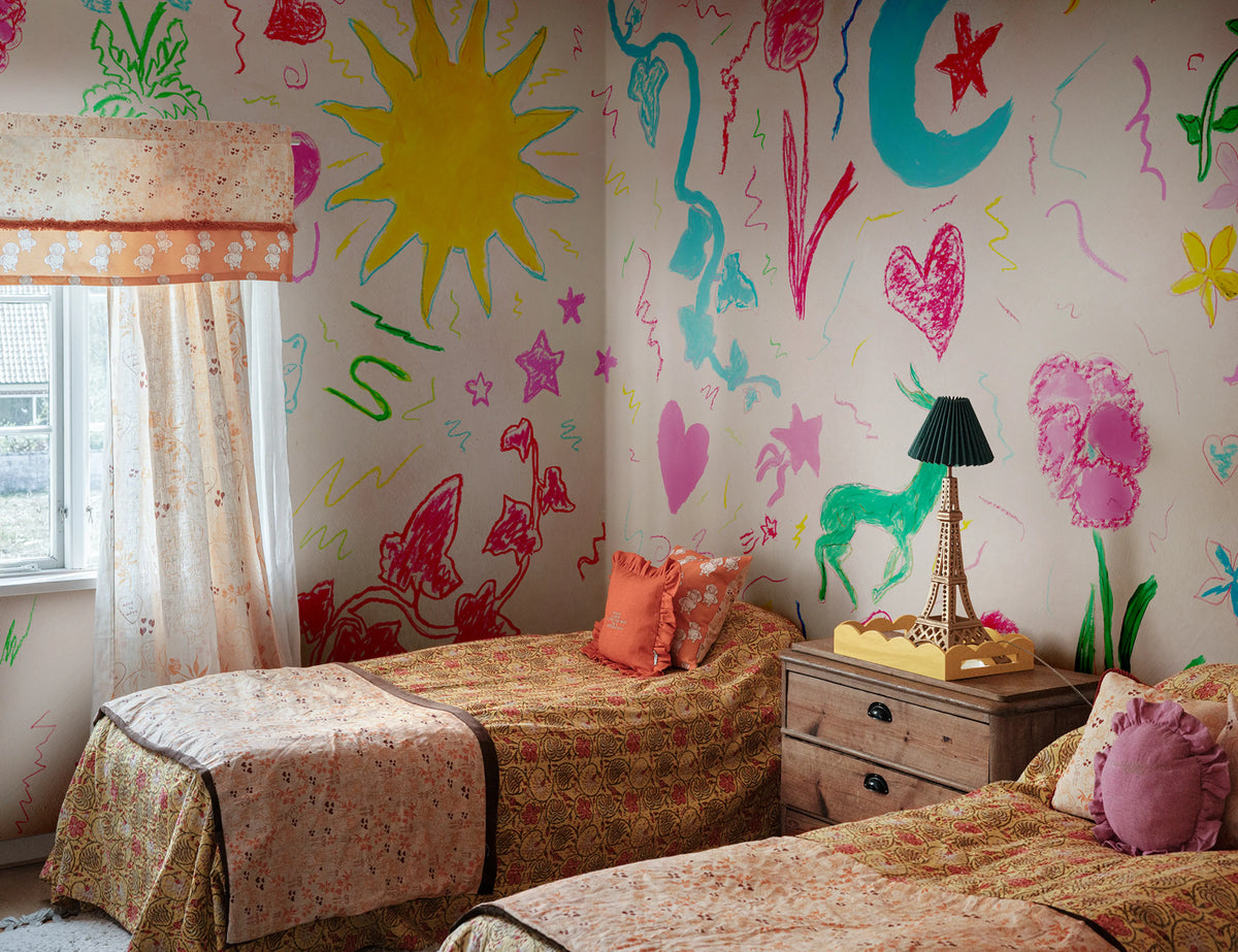 Chroma, Pink Mural Wallpaper - room preview 02