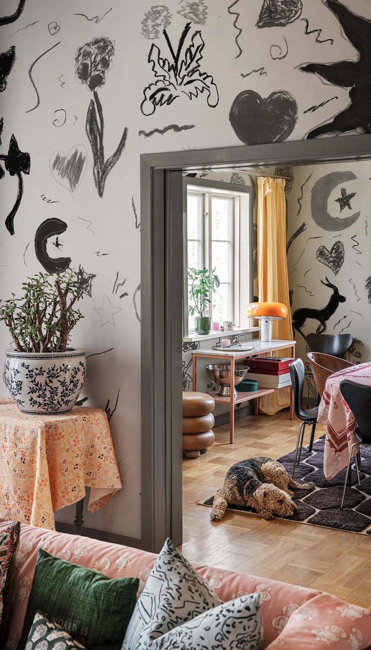 Chroma, Black & White Mural Wallpaper - room preview 02