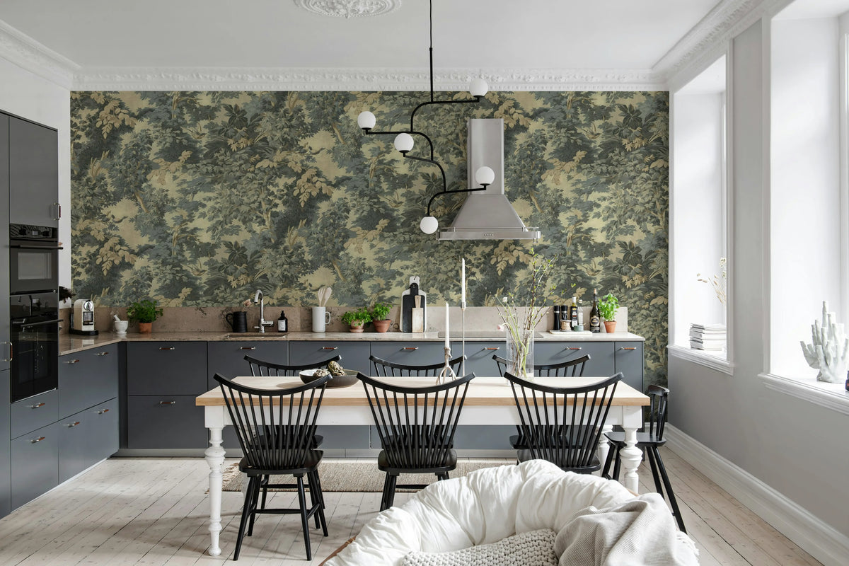 Woodland Birds, Blue Mural Wallpaper - room preview 02