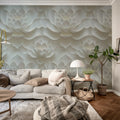 Lotus Dream, White Mural Wallpaper - room preview 02